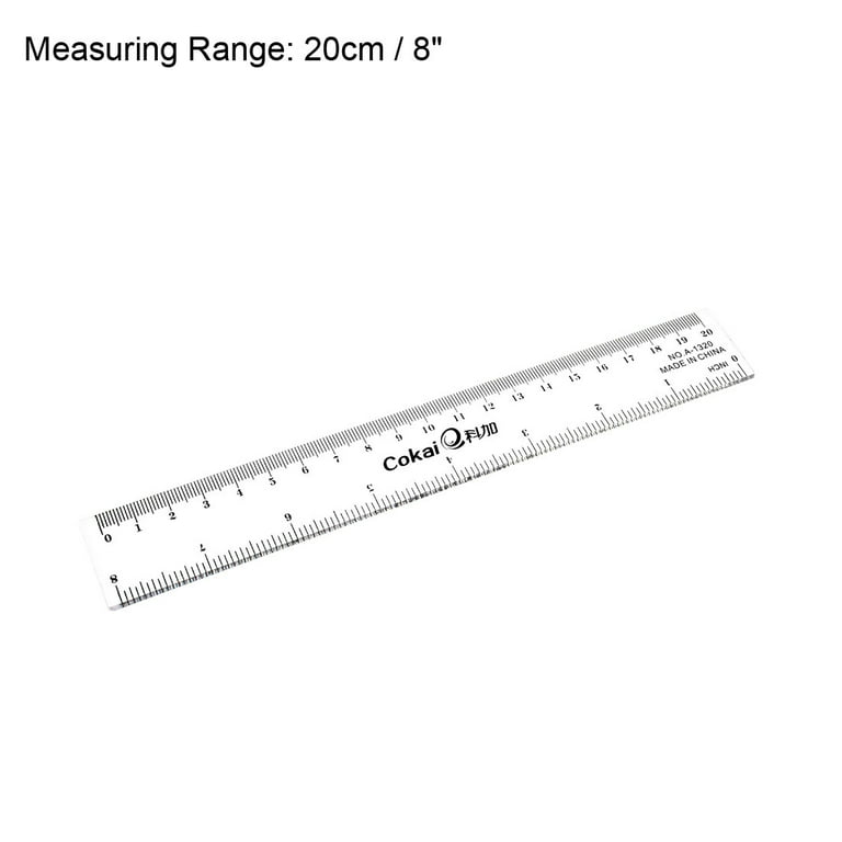 Uxcell Straight Ruler Measuring Tool 20cm 8 Inch Metric Inch Plastic 
