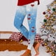 thumbnail image 1 of MKLEKYY Leggings de compresión para mujer Leggings con estampado de copos de nieve navideños de cristal rojo para mujer para uso deportivo, 1 of 4
