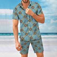 thumbnail image 4 of LYXSSBYX Mens Shorts Cargo Clearance Men's Fashion Short Sleeve Shorts Two Piece Casual Shirt Suit, 4 of 8