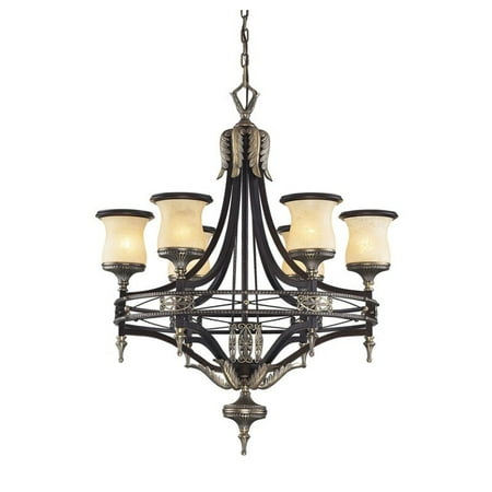 Georgia Antique - Elk Lighting Georgian Court 6 Light Chandelier in Antique Bronze