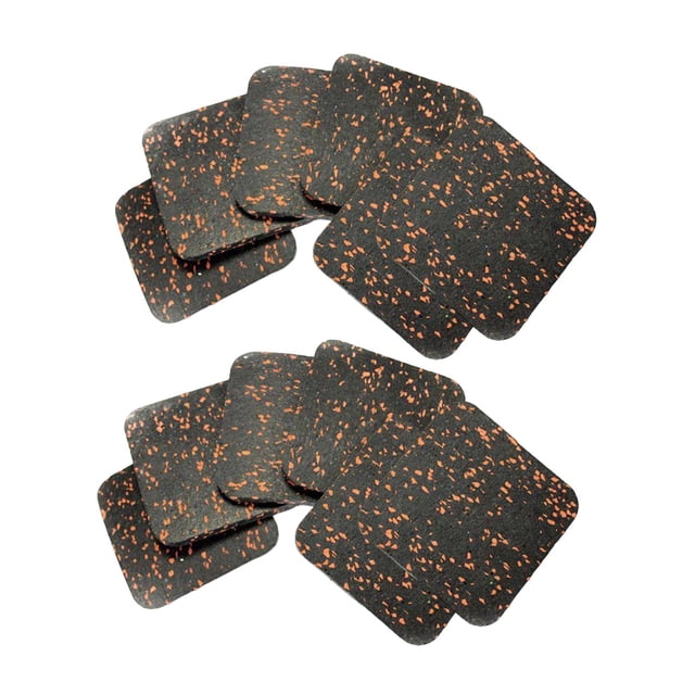 12 alfombrillas antivibración para cinta de correr, almohadillas de goma portátiles, almohadillas para equipos de ejercicio, bancos de pesas para negro y naranja