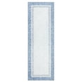 thumbnail image 3 of Garvee 2'x6' Washable Kitchen Runner Rug Modern Bordered Rug Non-Slip Bedroom Runners Rug for Hallway Laundry Room, Light Blue, 3 of 8
