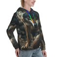 thumbnail image 6 of Wukai Wolf With Basketball Print Womens Hoodies Fleece Sweatshirts Long Sleeve Sweaters Pullover Fall Outfits Winter Clothes-Large, 6 of 7
