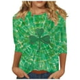 thumbnail image 2 of Mceream St Patty's Day Shirt Women 2026 Casual Plus Size Crew Neck 3/4 Sleeve Irish Clover Tees Funny Saint Patrick's Tunic Tops Graphic Summer Shirts Green XL, 2 of 5