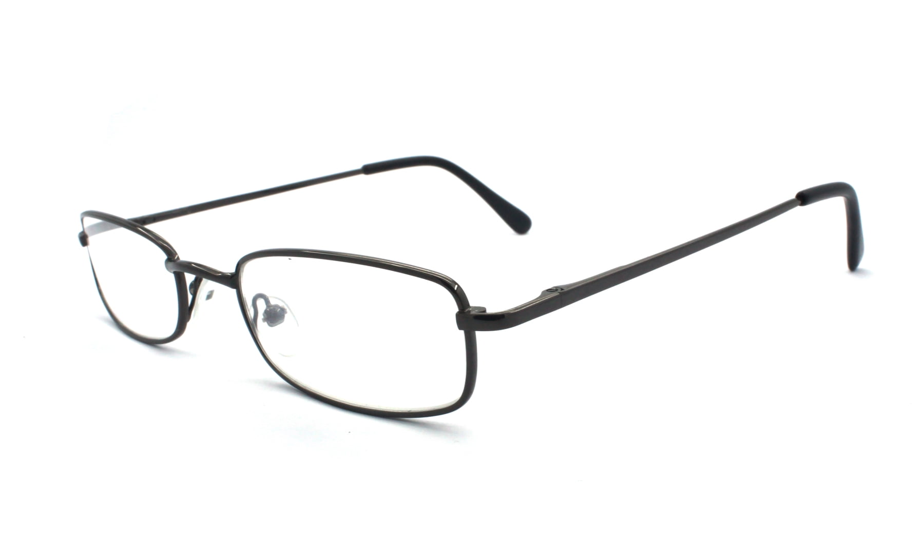 EYE ZOOM 5 Pairs Unisex Classic Rectangular Metal Frame Reading Glasses, Gunmetal, +1.00