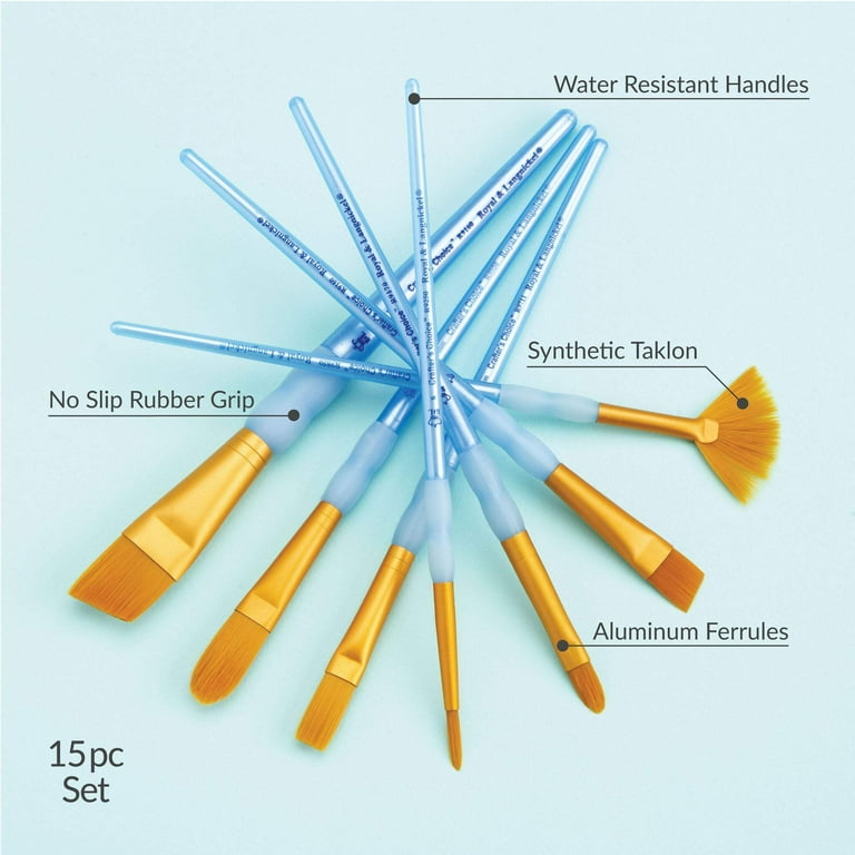 Crafter's Choice Gold Taklon Brush Value Set-15/Pkg - Walmart.com