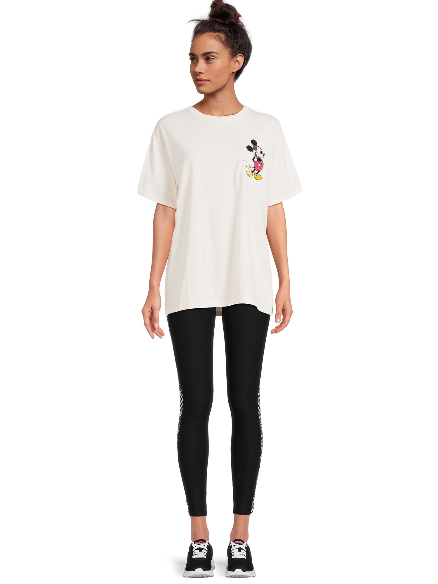 Disney Mickey Mouse Juniors Embroidered Oversized Graphic Tee