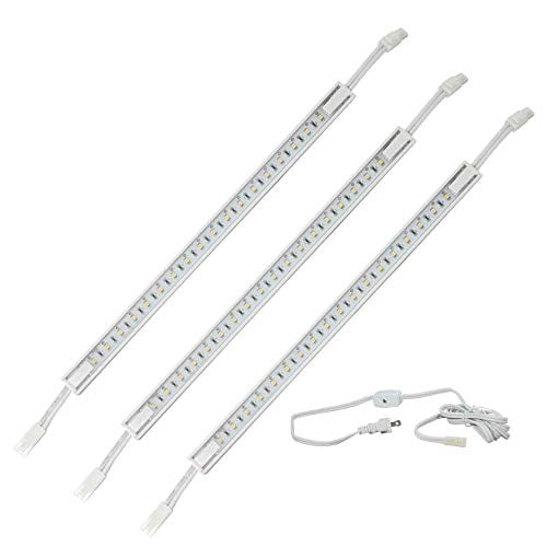 Trousse de Bande DEL 3 x 12 Pouces - Couvercle Blanc avec Lumière Blanc Froid (6 000 K) - Meuble sous Armoire 120 V/110 V - à Intensité Réglable - Tension de Ligne - Électricien de Qualité Professionnelle