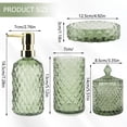 thumbnail image 2 of Bathroom Accessories Set, 5 Pack Bathroom Soap Dispenser Set, Glass Bathroom Accessories with Glass Soap Dispenser, Soap Dish, Toothbrush Holder, Tumbler, Qtip Holder, 2 of 8