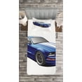 thumbnail image 3 of Ambesonne Teen Room Quilted Bedspread Set 2 Pcs, Race Car Vivid, Twin Size, Blue Grey, 3 of 3
