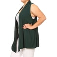 thumbnail image 3 of Women's Plus Size Open Front Relexed Fit CasualSleeveless Vest Cardigan, 3 of 4