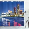 thumbnail image 1 of Ambesonne City Shower Curtain, Resort Casinos on Shore, 69"Wx70"L, Violet Blue Pink Yellow, 1 of 3