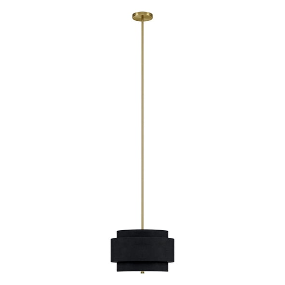 Evelyn&Zoe Modern/Contemporary 16" Wide Brass/Black Pendant