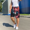 thumbnail image 5 of Bixox Men's Red Flame Wolf Head printed lightweight casual shorts, soft sleep shorts with pockets., 5 of 5