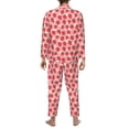 thumbnail image 7 of Salouo Strawberry And Flowers Print Button-Front Long Sleeve Pajama Set for Men, Soft 2Pjs Men's Long Sleeve Sleepwear -Large, 7 of 7