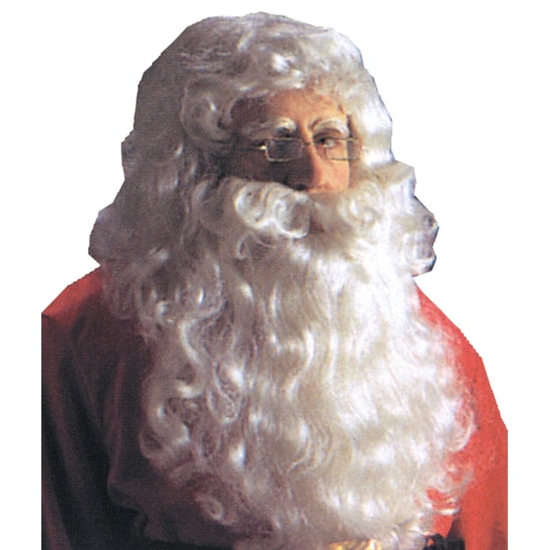 Men s deluxe santa wig and beard set santa beard and wig set walmart