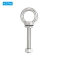 thumbnail image 3 of Uxcell M14 x 70mm Lifting Shoulder Eye Bolt Stainless Steel Lifting Ring Threaded Eyebolt with Nuts and Washers 2Pcs, 3 of 6