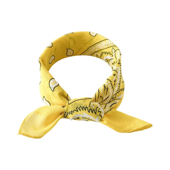 IYYVV Unisex Paisley Printed Scarf Fashion Comfortable Bandanas Soft Breathable Handband 19 Inches Yellow