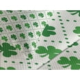 thumbnail image 4 of Ambesonne Irish Quilted Bedspread Set 3 Pcs, 4 Leaf Shamrock Dots, King Size, White Green, 4 of 5