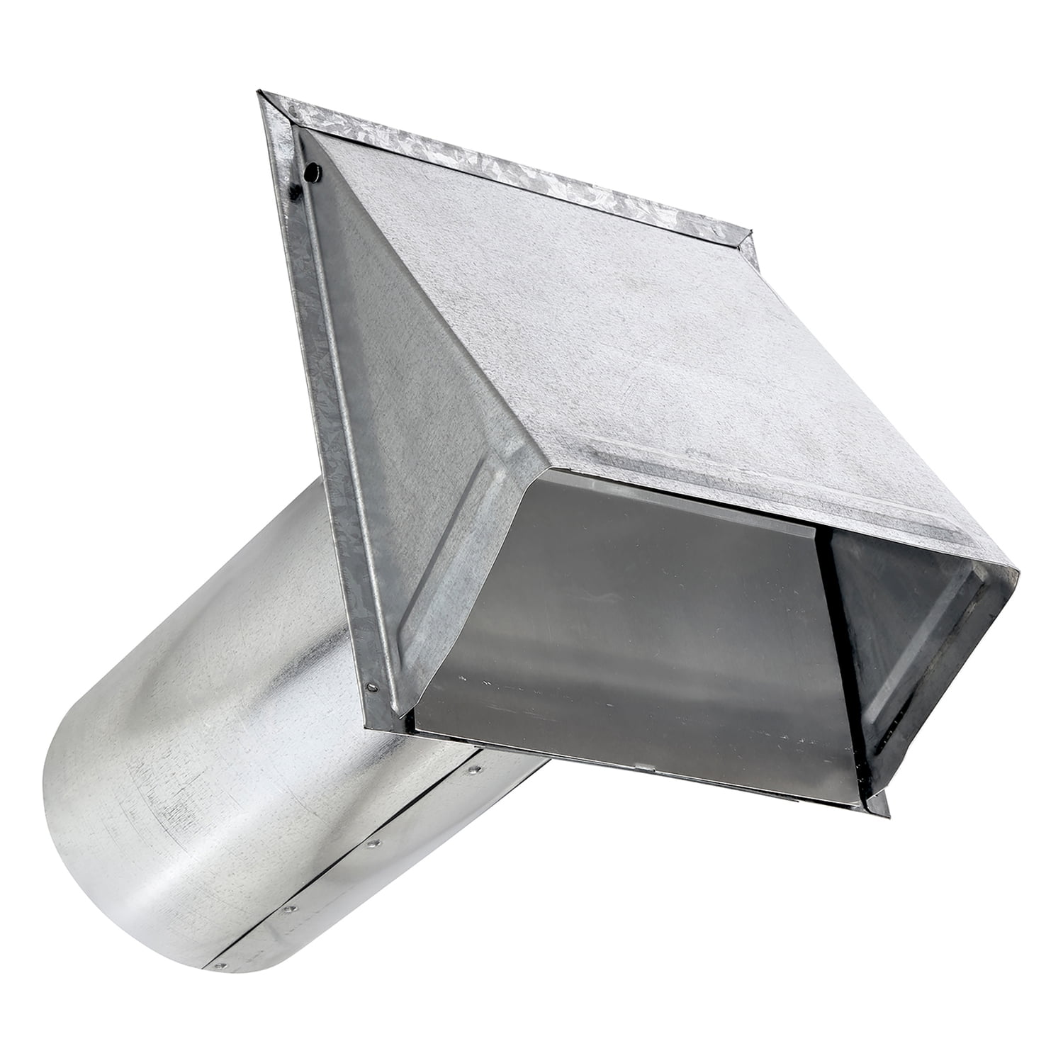 Lambro 6-In. 26-Gauge Galvanized Steel Wall Exhaust Hood Bath Vent with Damper, Wire Mesh Screen, and 11-In. Pipe, 3460GMS-11, 3460GMS-11