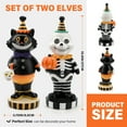 thumbnail image 7 of Ayieyill 2pcs Halloween Cat and Skeleton Figurines Vintage Halloween Black Cat Decor Halloween Table Decorations, 7 of 7