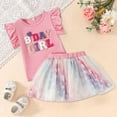 thumbnail image 2 of TANYSU Summer Girls Trendy Short Sleeve Tops And Colorful Tutu Skirt Sets For 3-8 Years Old Child Solid Color Leisure Classic Stylish Baby Wear, 2 of 9