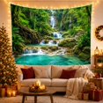 thumbnail image 3 of Tropical Waterfall with Mossy Rocks and Turquoise Pool, Serene Photorealistic for Nature Lovers, Rainforest Art Decor, Housewarming Gift, Tapestry Wall Hanging for Living Room and Bedroom, 3 of 7