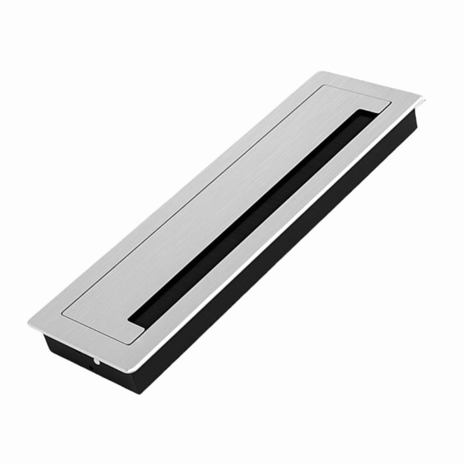 Aluminum Desk Cable Management Grommets with Brush Rectangular Metal Cord Hole Cover Upgrades for Office Computer Table