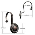 thumbnail image 6 of Bronze Shower Curtain Hooks Rings,Oil Rubbed Decorative Shower Curtain Hooks,Rustproof Vintage Shower Hooks for Bathroom,Set of 12 (Oil-Rubbed Bronze), 6 of 7