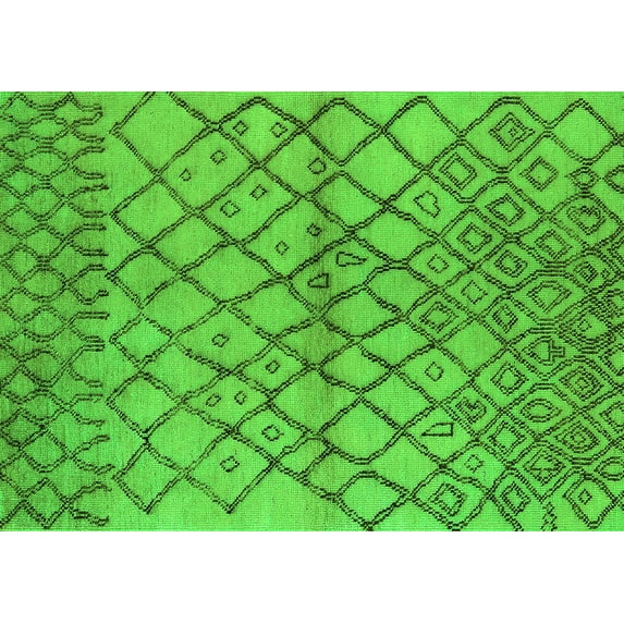 Ahgly Company Indoor Rectangle Oriental Green Industrial Area Rugs, 2' x 5'