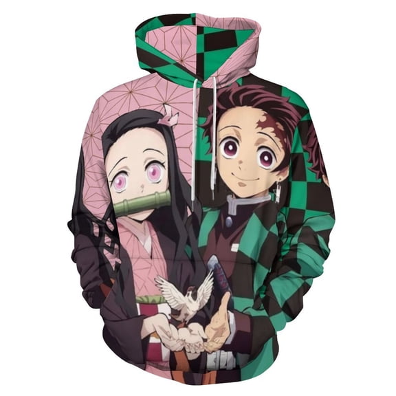 Kamado Nezuko Unisex Sweatshirts Loose Pullover Sweater Hooded Hoodie 3D Printing Jacket Winter Fall Clothes S