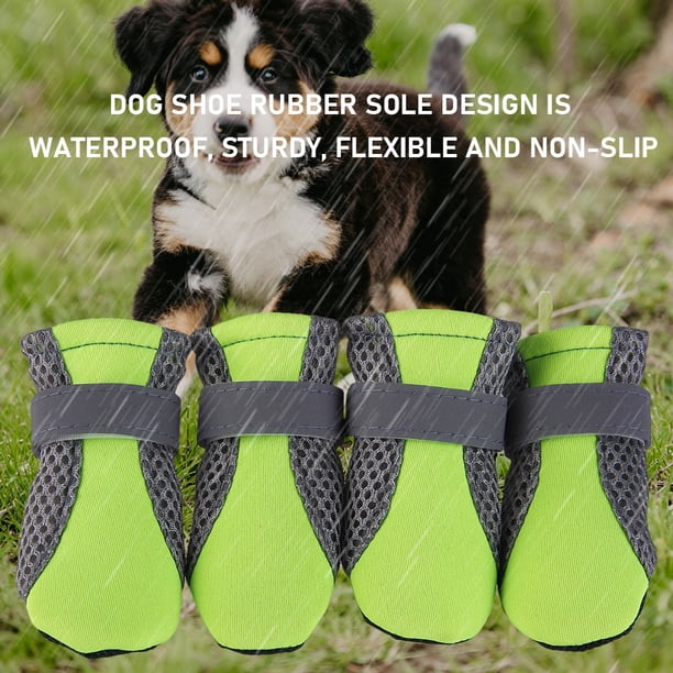 Zapatos Para Pasear Perros Zapatos para perros Pet Paw Protector Botines Zapatillas antideslizantes para cachorros (Verde S)