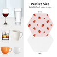 thumbnail image 6 of Naloa Strawberry Leather Coasters for Drinks, Durable Drink Coasters 4 Set for Tabletop Protection, Luxurious Home Décor and Housewarming Gift ( {designName})Hexagon, 6 of 6