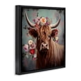 thumbnail image 2 of Stupell Industries Rustic Lodge Cow with Vintage Florals Black Floating Frame Canvas Art, 25 x 25, by Irena Orlov, 2 of 7