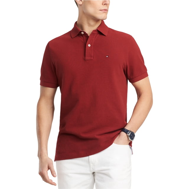 Tommy Hilfiger - Polo de rugby para hombre, ajuste clásico, color rojo, pequeño