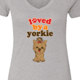 thumbnail image 4 of Inktastic Yorkshire Terrier Dog Yorkie Women's V-Neck T-Shirt, 4 of 5