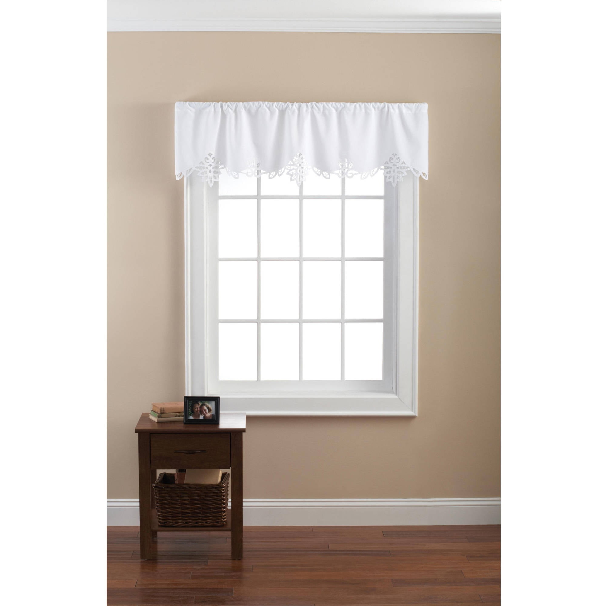 Mainstays Battenburg White Lace Curtain Valance Walmartcom Walmartcom