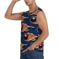 thumbnail image 3 of Pofeuu Bowling Ball And Flame Print Men's Muscle T-Shirt, Sleeveless, Muscle Tank, Classic Muscle Tee Top For Men Casual Sleeveless Muscle T-Shirt Trendy Clothes-Small, 3 of 7