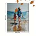 thumbnail image 3 of Mother Daughter Beach Walk Canvas Wall Art，Kitchen Bathroom Decor for Living Room Bedroom Hallway, 3 of 8