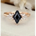 thumbnail image 2 of Exquisite Rhombus-Shaped Black Onyx and Moissanite Engagement Ring for Women | 925 Sterling Silver | Elegant, Durable, and Affordable | Perfect for Engagements, Gifts, and Special Occasions, 2 of 5
