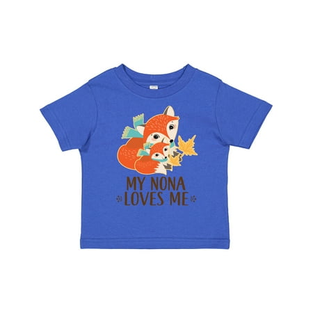 

Inktastic My Nona Loves Me Cute Fox Gift Toddler Boy or Toddler Girl T-Shirt