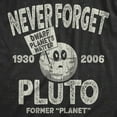 thumbnail image 2 of Womens Never Forget Pluto T Shirt Funny Outer Space Planets Joke Tee For Womens Graphic Tees, 2 of 7