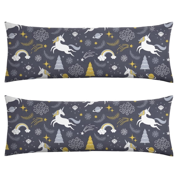 Long Body Pillow Cover - Soft & Breathable, Hidden Zipper, 20"x54", Magical Unicorn & Rainbow Print - Perfect Gift for Fantasy Lovers, Side Sleepers, Kids & Teens Room Decor