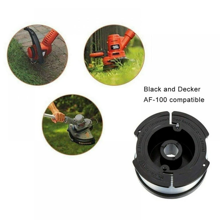 6-Pack Replace BLACK+DECKER AF-100-3ZP Lawn Mower Spool Line String Trimmer  White 30ft 