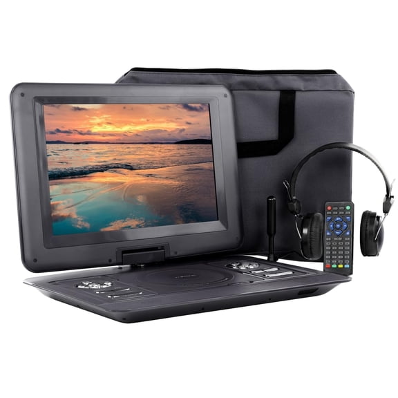 Trexonic TR-D133BLK_RB Trexonic 13.3 Inch Portable TV DVD Player with Color TFT LED Screen and USB/HD/AV Inputs