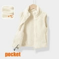 thumbnail image 2 of hotojiny Teens Girls Sherpa Fleece Vest Unisex Kids Clothes Warm Fuzzy Full Zip Sleeveless Jacket Stand Collar Soft Cozy Outerwear 1-13 T, 2 of 4