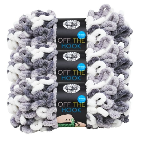 UPC: 0842093115441 | Lion Brand Yarn Off the Hook Misty Morning Loop Jumbo Polyester Multi-Color Yarn 3 Pack