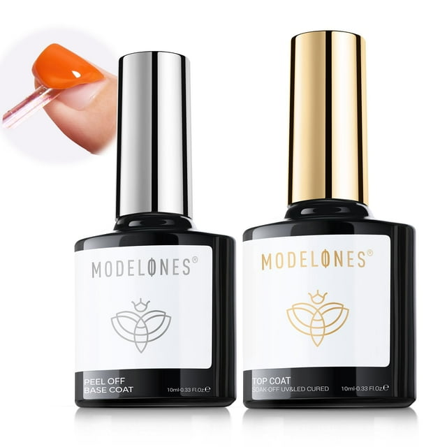 Set de esmaltes de uñas Modelones, capa superior en gel y capa base despegable