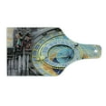 thumbnail image 2 of Clock Cutting Board, Prague Astronomical Clock in the Old Town an European Medieval Landmark of City, Tempered Glass Cutting and Serving Board, Wine Bottle Shape, Blue and Yellow, by Ambesonne, 2 of 5