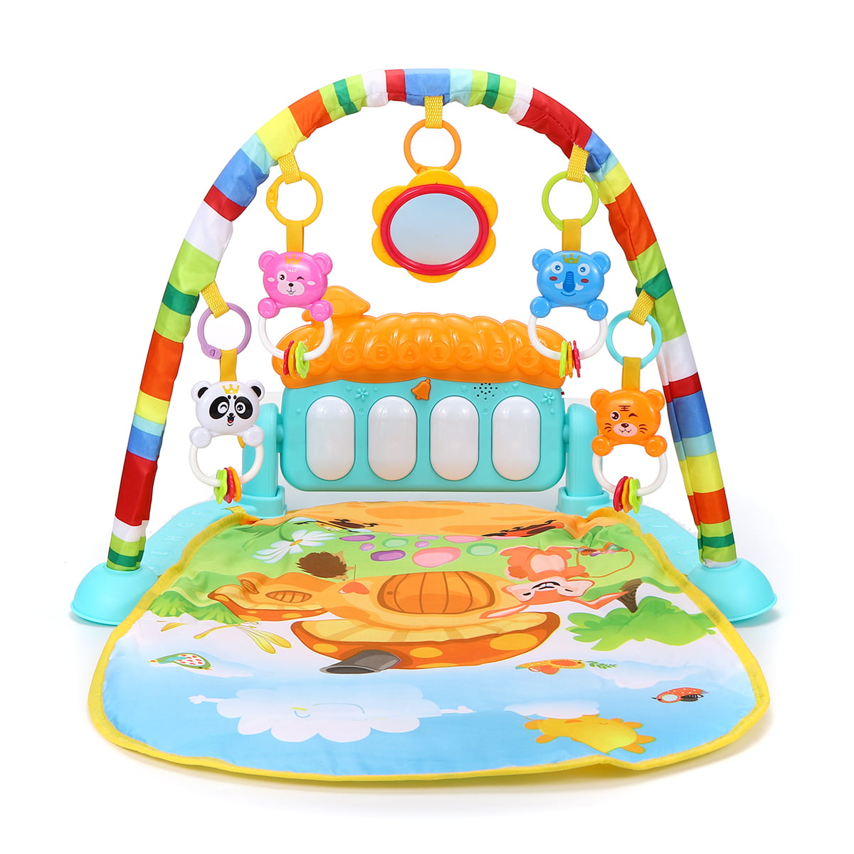 Howardee Baby Play Mat Gym Fitness Music Lights Fun Piano Boy Girl Fitness Rack Early Education 